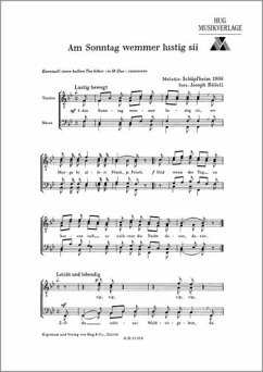 Cover Am Sonntag wemmer lustig sii für Männerchor a cappella Partitur