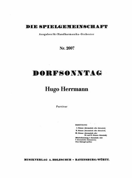 Herrmann, Hugo Dorfsonntag Akkordeonorchester Partitur