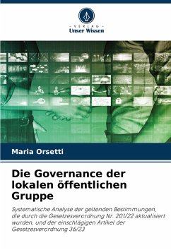 Cover Die Governance der lokalen öffentlichen Gruppe