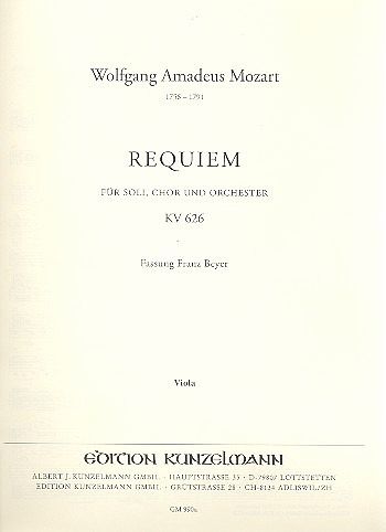 Requiem d-Moll KV626 für Soli, Chor und Orchester Viola Requiem d-Moll KV626 für Soli, Chor und Orchester Viola