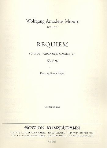 Requiem d-Moll KV626 für Soli, Chor und Orchester Kontrabaß