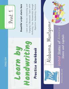 Cover Handwriting Practice Workbook - United States of America, States and Capitals - Print, Level 1