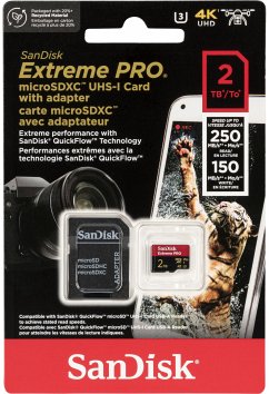 SanDisk microSDXC 2TB Extreme Pro A2 C10 V30 UHS-I U3
