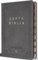 Cover Biblia Rvr 1960 Letra Grande Tamaño Manual, Piel Gris Con Índice / Spanish Bible Rvr 1960 Handy Size Large Print Leathersoft Gray with Index