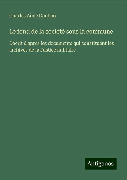 Le fond de la société sous la commune