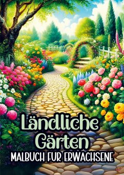 Malbuch für Erwachsene - Ländliche Gärten Cover Malbuch für Erwachsene - Ländliche Gärten