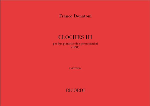 Cloches 3 per 2 pianisti e 2 peruccionisti partitura