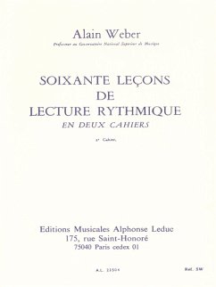 Cover WEBER A. 60 LECONS LECTURE RYTHMIQUE -2 VOLUME 2