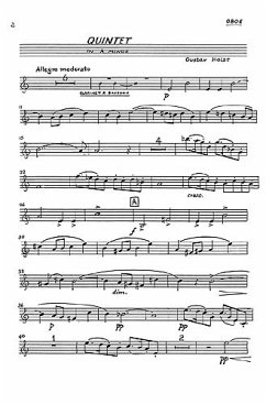 Quintet a minor for oboe, clarinet in A, horn, bassoon and piano score and parts
