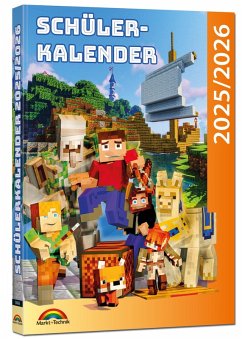 Cover Schülerkalender 2025 / 2026 mit Minecraft; inklusive Tipps, Tricks & Crafting-Rezepten