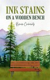 Ink stains on a wooden bench Ink stains on a wooden bench