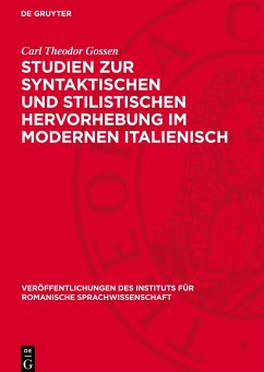 Cover Studien zur syntaktischen und stilistischen Hervorhebung im modernen Italienisch