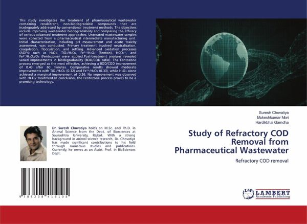Study of Refractory COD Removal from Pharmaceutical Wastewater