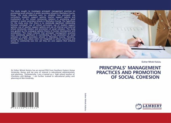 PRINCIPALS' MANAGEMENT PRACTICES AND PROMOTION OF SOCIAL COHESION