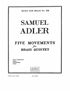 Cover ADLER 5 MOVEMENTS BRASS QUINTET/SCORE AND PARTS(PTION/PTIES)MFB228