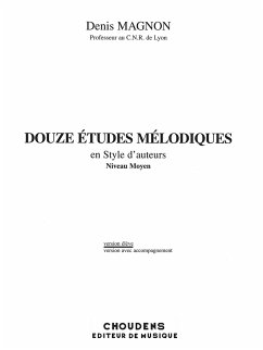 Cover 12 Études mélodiques en styles d'auteurs - niveau moyen pour chant et piano version élčve