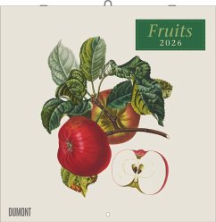 Cover Fruits 2026 - Broschürenkalender - mit historischen Abbildungen alter Obstsorten von Pierre Antoine Poiteau ¿ Format 30 x 30 cm