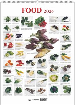 Cover Food 2026 - Bildkalender 50x70 cm - mit kurzen Beschreibungen zu den Obst- und Gemüsesorten - Küchenkalender - Dumont - Posterkalender