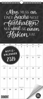 Cover Funny Quotes Notizkalender 2026 - Typo-Planer - Format 22 x 49,5 cm