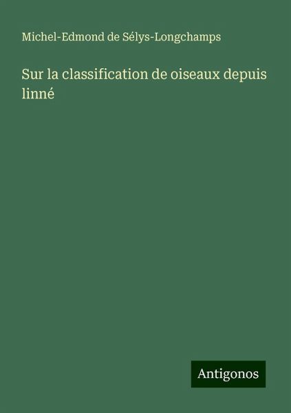Sur la classification de oiseaux depuis linné Sur la classification de oiseaux depuis linné
