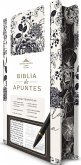 Biblia de Apuntes Rvr 1960 Tapa Dura, Blanco Y Negro Con Flores / Spanish Journalling Bible Rvr 1960 Hardcover Black and White with Flowers