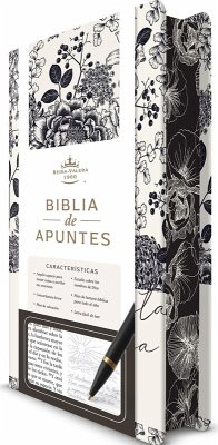 Biblia de Apuntes Rvr 1960 Tapa Dura, Blanco Y Negro Con Flores / Spanish Journalling Bible Rvr 1960 Hardcover Black and White with Flowers - Reina Valera Revisada 1960