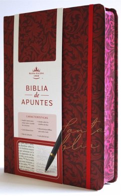 Cover Biblia de Apuntes Rvr 1960 Tapa Dura, Vino Tinto (Edición Cantos Pintados) / Spanish Journalling Bible Rvr 1960 Hardcover Burgundy