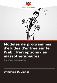 Modèles de programmes d'études d'entrée sur le Web : Perceptions des massothérapeutes - Vlahos, Efthimios D.