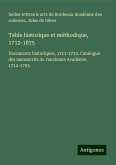 Table historique et méthodique, 1712-1875 Table historique et méthodique, 1712-1875