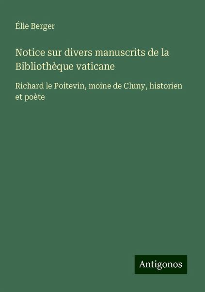 Notice sur divers manuscrits de la Bibliothèque vaticane Notice sur divers manuscrits de la Bibliothèque vaticane