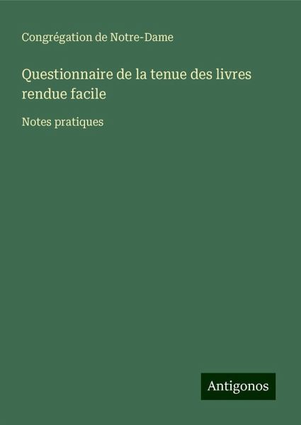 Questionnaire de la tenue des livres rendue facile