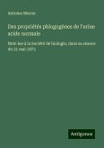 Des propriétés phlogogènes de l'urine acide normale Des propriétés phlogogènes de l'urine acide normale