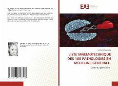 Cover LISTE MNÉMOTECHNIQUE DES 100 PATHOLOGIES EN MÉDECINE GÉNÉRALE
