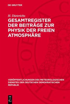 Cover Gesamtregister der Beiträge zur Physik der freien Atmosphäre (eBook, PDF)