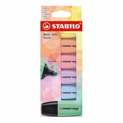 Textmarker - STABILO BOSS MINI Pastel – 6er Pack - 6 Farben