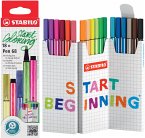 Premium-Filzstift - STABILO Pen 68 - 18er Zick-Zack-Tischset - 18 Farben