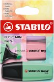 Textmarker - STABILO BOSS MINI Pastel – 3er Pack - Schimmer von Lila, rosiges Rouge, Hauch von Minzgrün Textmarker - STABILO BOSS MINI Pastel – 3er Pack - Schimmer von Lila, rosiges Rouge, Hauch von Minzgrün