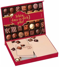 Cover Notizzettelbox »Schön, dass es dich gibt« mit Pralinendesign