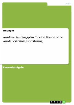 Cover Ausdauertrainingsplan für eine Person ohne Ausdauertrainingserfahrung (eBook, PDF)