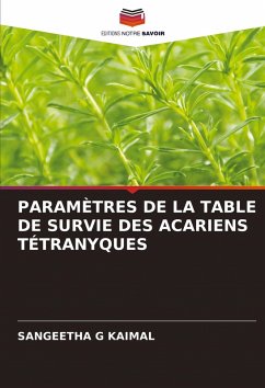 Cover PARAMÈTRES DE LA TABLE DE SURVIE DES ACARIENS TÉTRANYQUES