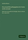 Des propriétés phlogogènes de l'urine acide normale Des propriétés phlogogènes de l'urine acide normale