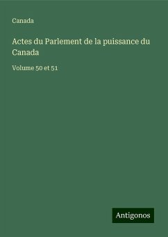 Actes du Parlement de la puissance du Canada - Canada