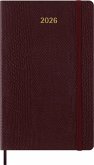 Moleskine 12 Monate Precious & Ethical Wochen Notizkalender 2026, L/A5, liniert, weicher Einband, Mamba Bordeaux, mit Box