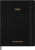 Moleskine 15 Monate Essential Wochenkalender 2025/2026, 1 Wo = 2 Seiten, vertikal, XXL, fester Einband, Schwarz