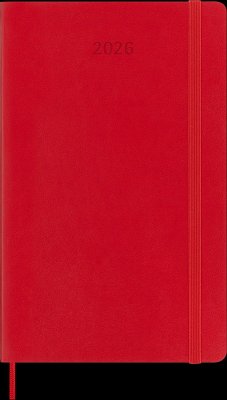 Cover Moleskine 12 Monate Wochen Notizkalender 2026, Large/A5, 1 Wo = 1 Seite, rechts linierte Seite, Weicher Einband, Scharlachrot