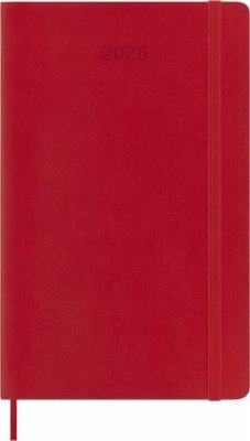 Cover Moleskine 12 Monate Tageskalender 2026, Large/A5, 1 Tag = 1 Seite, Weicher Einband, Scharlachrot