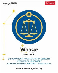 Cover Waage Sternzeichenkalender 2026 - Tagesabreißkalender - Ihr Horoskop für jeden Tag