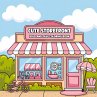 Cute Storefront Coloring Book for Adults - Bild 1