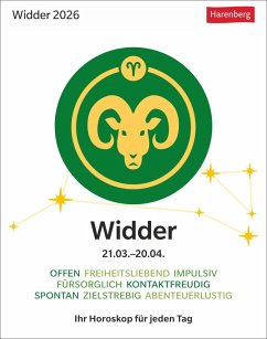 Cover Widder Sternzeichenkalender 2026 - Tagesabreißkalender - Ihr Horoskop für jeden Tag