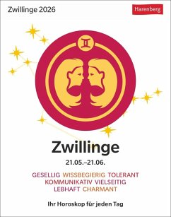 Cover Zwillinge Sternzeichenkalender 2026 - Tagesabreißkalender - Ihr Horoskop für jeden Tag
